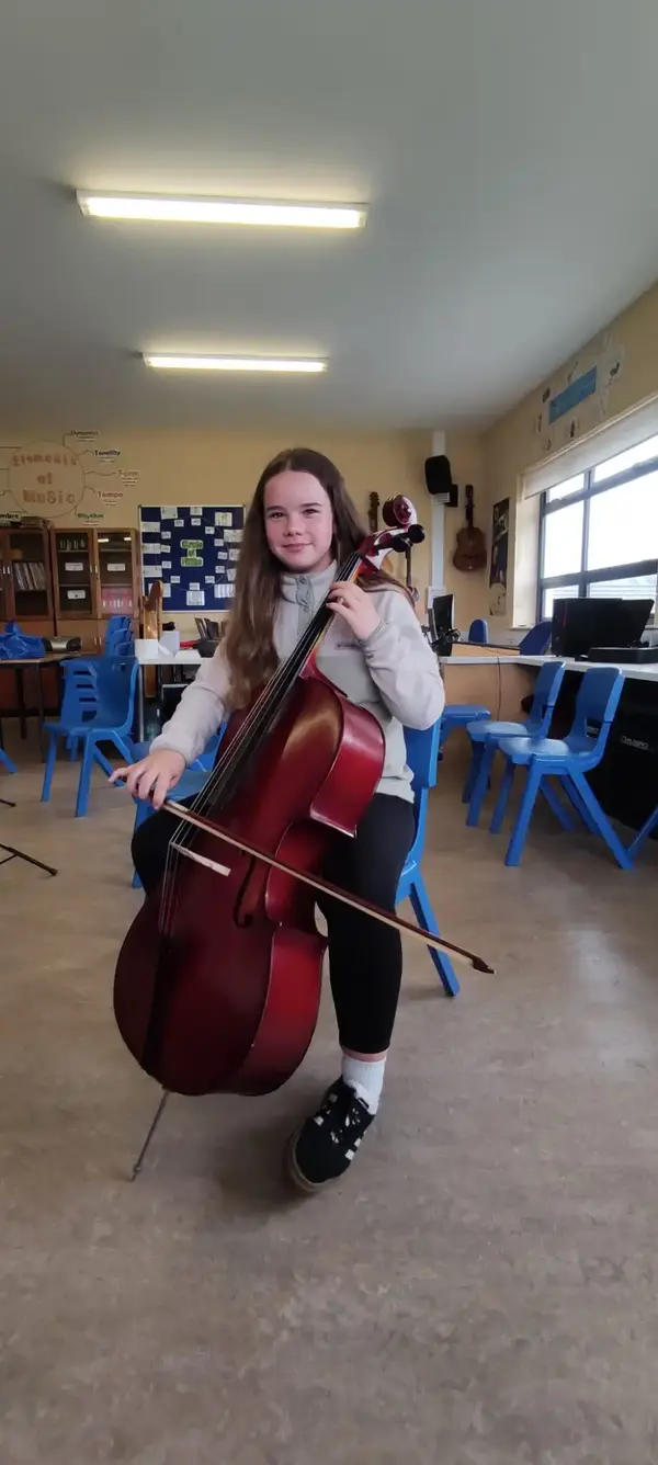Student portrait with cello